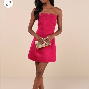 Lulus Unforgettable Icon Magenta mini dress